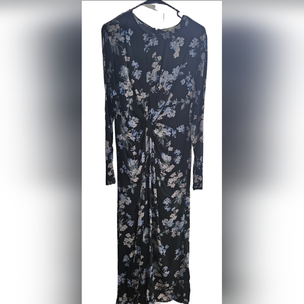 H&M Black Floral Long Sleeve Dress